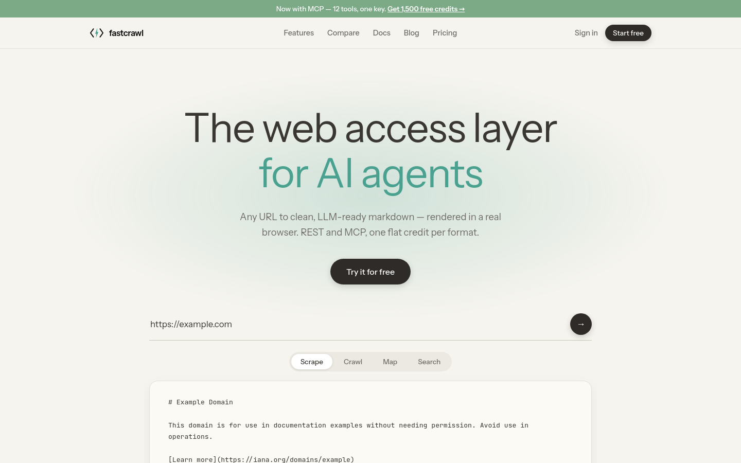 Fastcrawl website screenshot